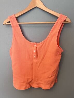 Old Navy Cropped Thermal Henley Tank Top